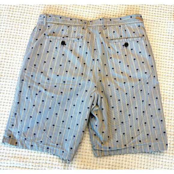 Tommy Bahama Shorts Reversible Blue Madras Plaid Palm Tree 10" Hawaiian Size‎ 34 - Picture 4 of 8